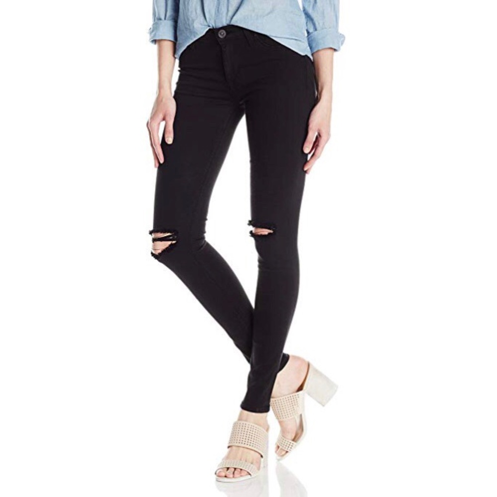 Hudson Nico Midrise Super Skinny Jeans Distressed